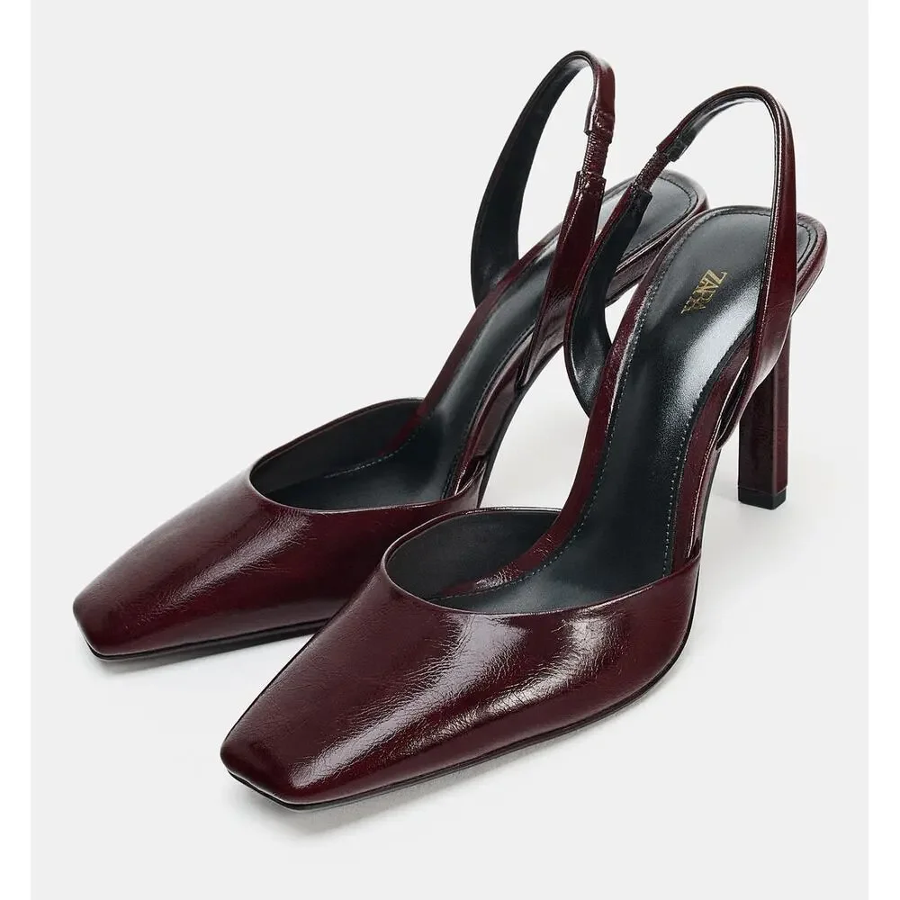 ZARA SQUARE TOE HEELS
